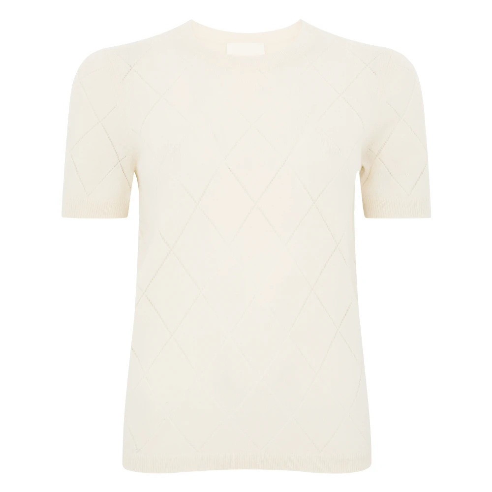 Absolut Cashmere Beige Kasjmier Geperforeerde Trui Beige Dames