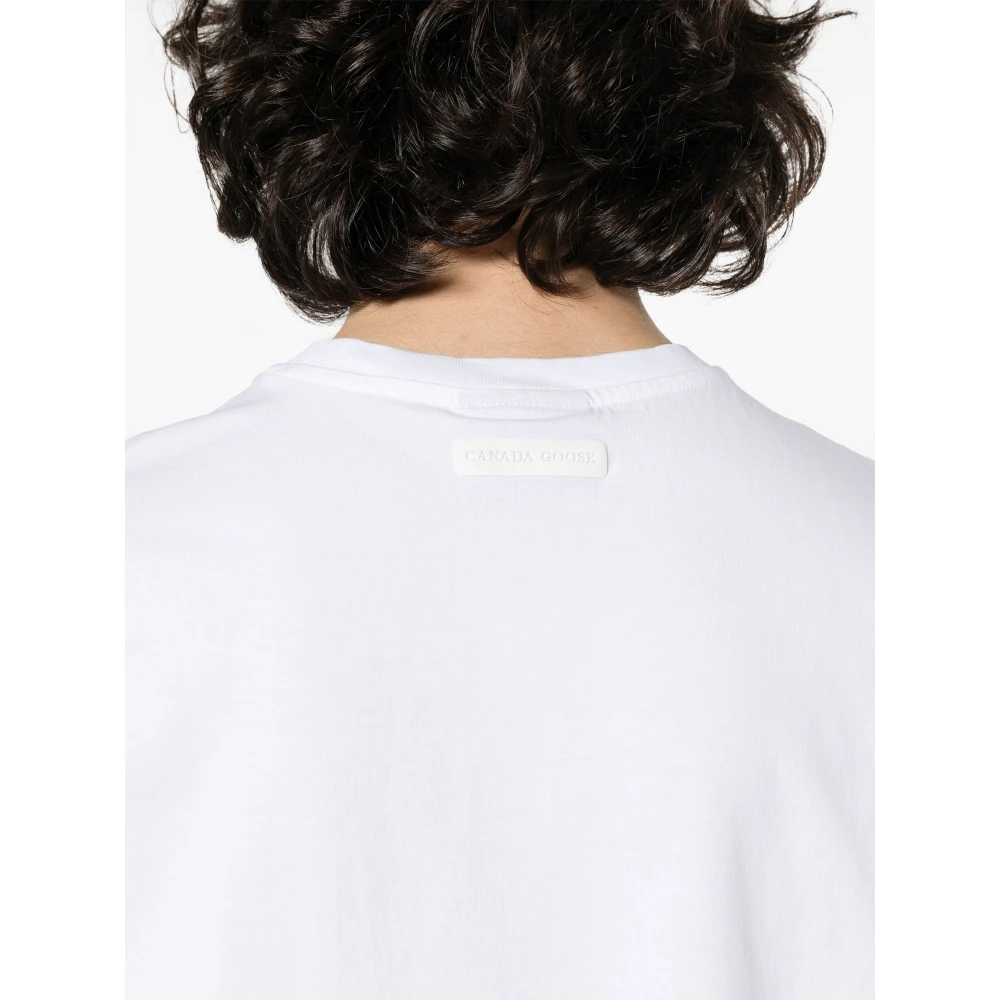 Canada Goose Luxe Katoenen T-shirt met Textuur Jersey White Heren