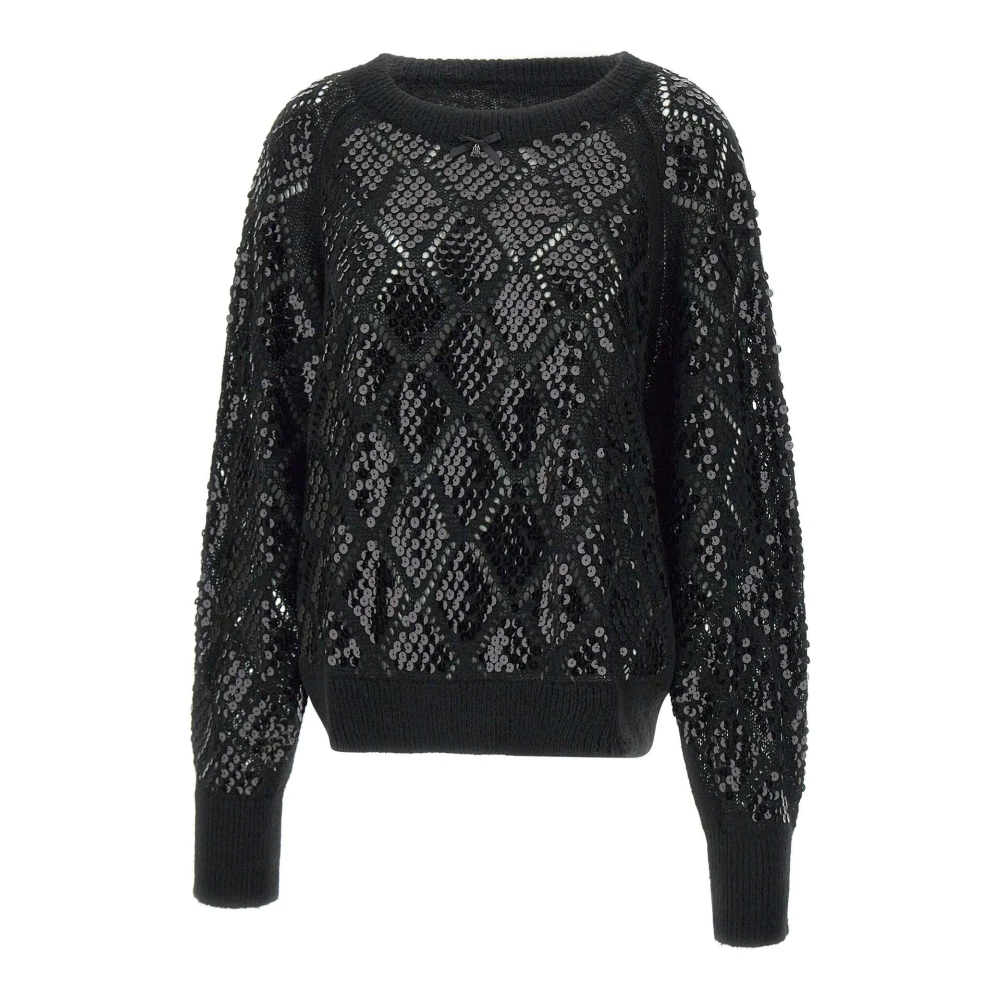 Rotate Birger Christensen Zwarte Pailletten Diamant Weefsel Trui Black Dames