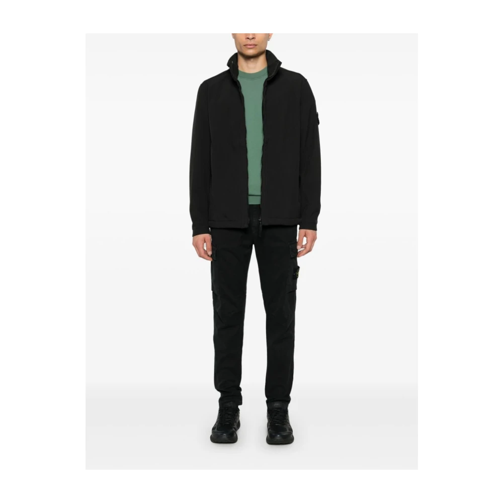 Stone Island Zwarte Jassen voor Mannen Black Heren