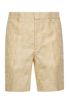 Jacquard Shorts i linne och bomull