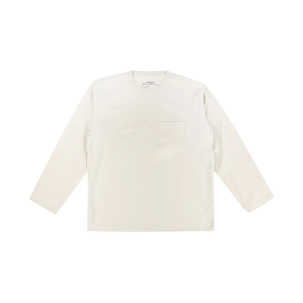 Mfpen Beige Longsleeve Tee met Borstzak Beige Heren