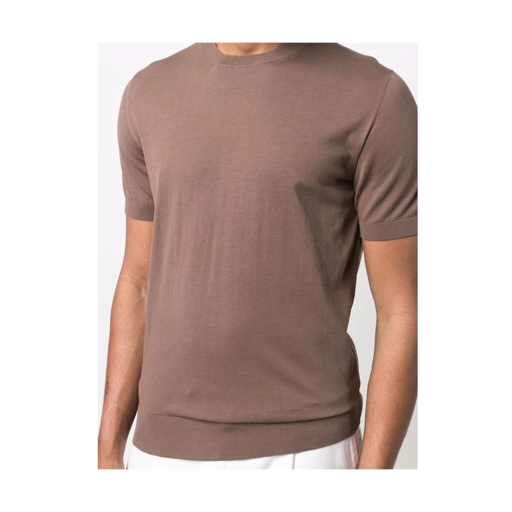 Mauro Ottaviani Bruine Katoenen Ronde Hals T-Shirt Brown Heren
