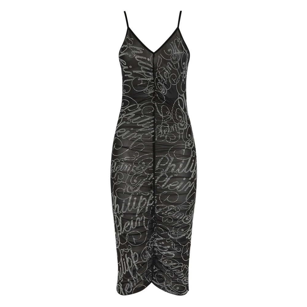 Philipp Plein Femme Noir - Midi Dress Signature - Robes - Taille: 42 Fr