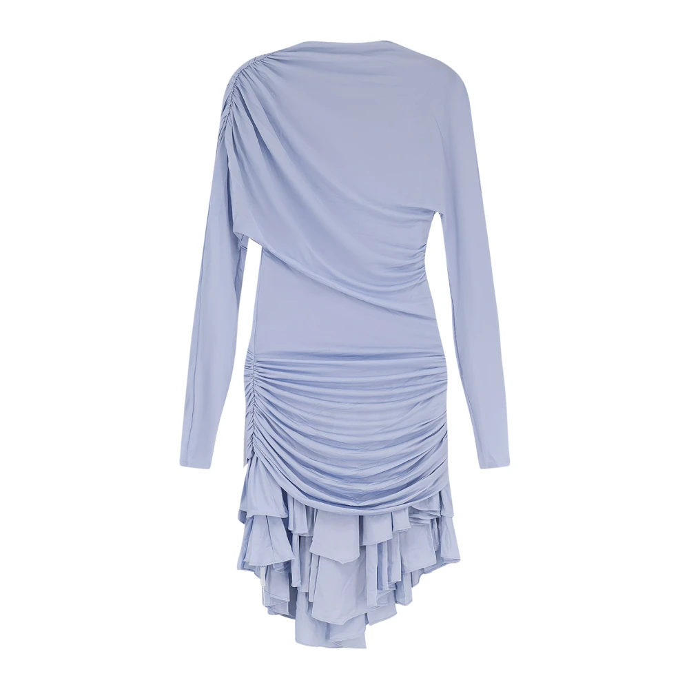 Self Portrait Women's Blue Short Dresses, Xs, Ruffled Mini Dress