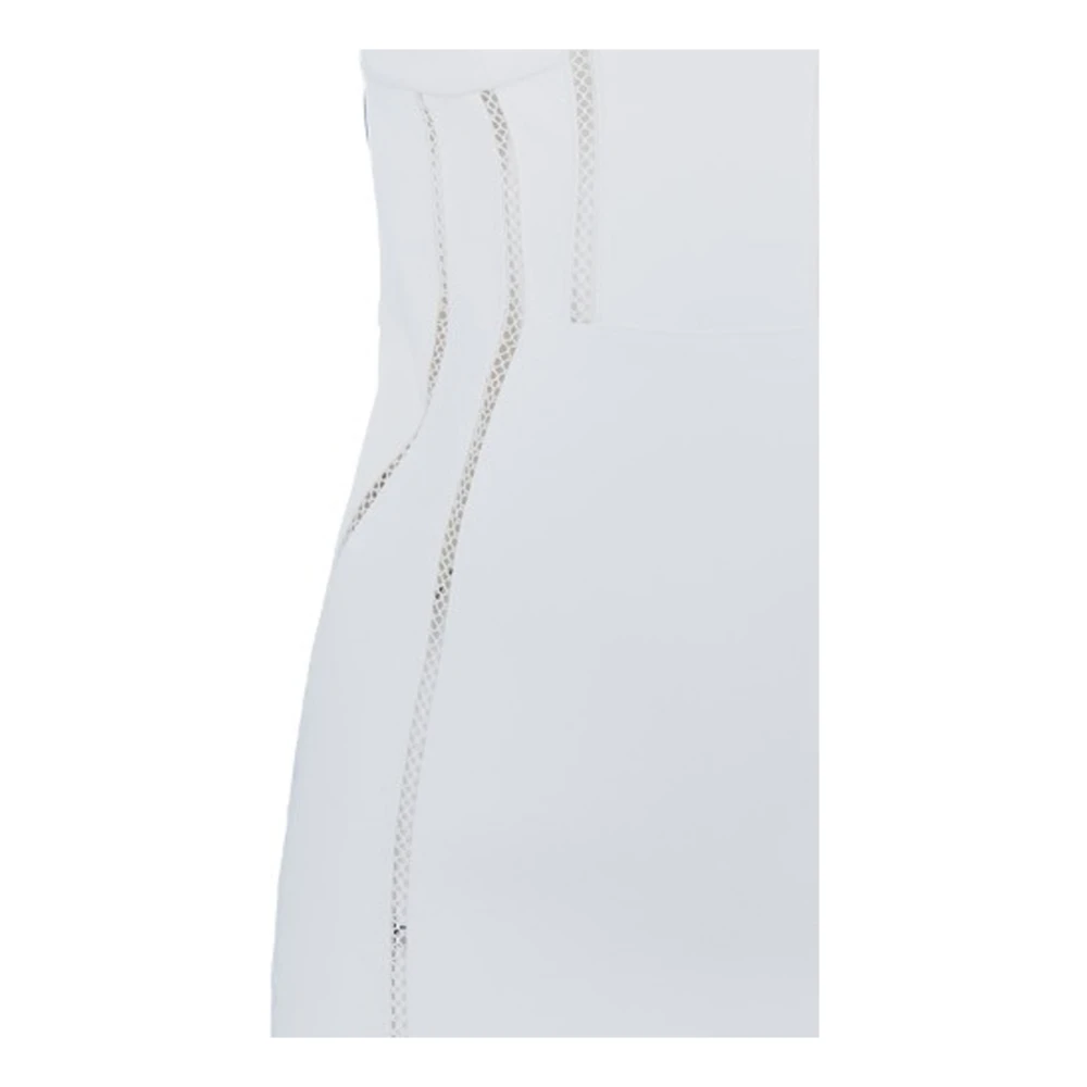 Elisabetta Franchi V-hals Lange Jurk met Achtersplit White Dames