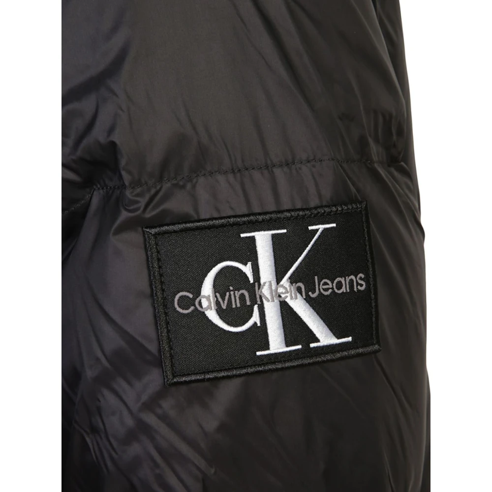 Calvin Klein Jeans Zwarte Parka Jas Aw24 Black Heren