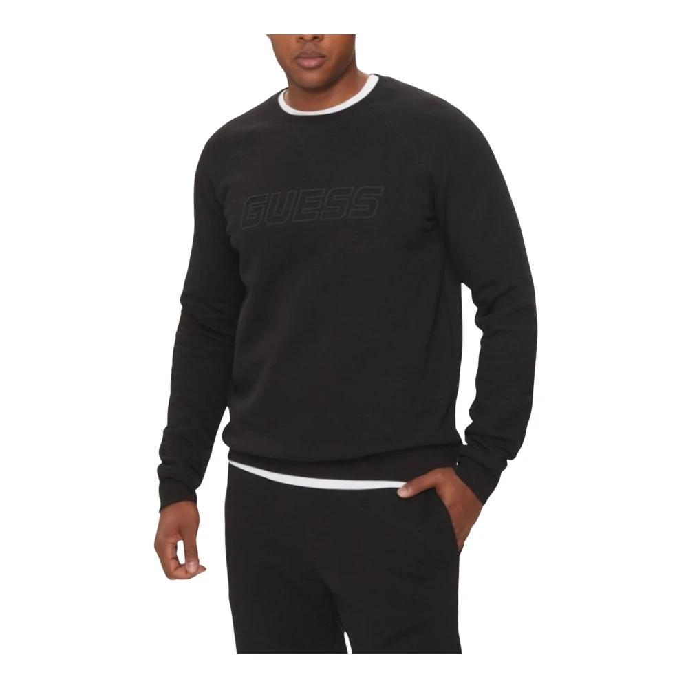 Guess Heren Logo Sweatshirt Black Heren