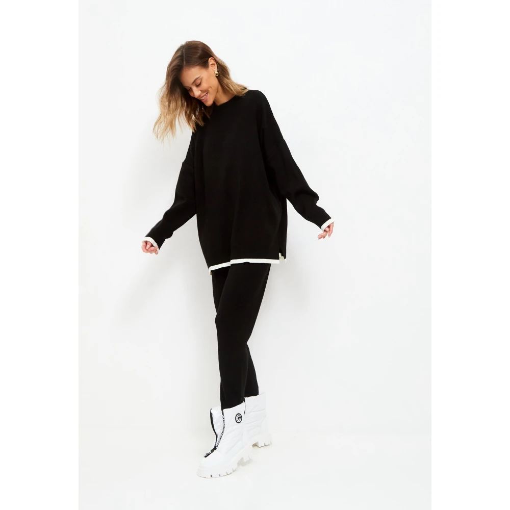 Cesare Gaspari Oversized Jogger set Zwart Black Dames