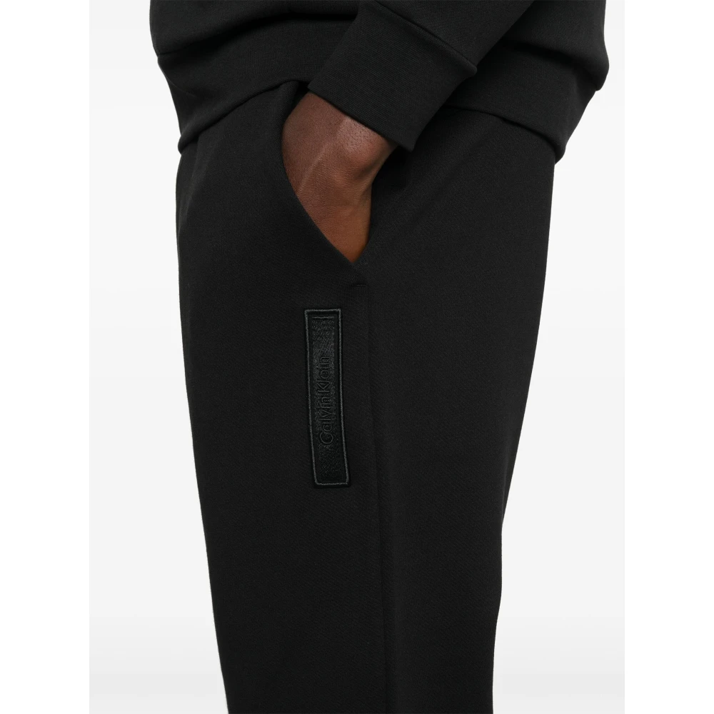 Calvin Klein Zwarte Geborduurde Logo Jogger Broek Black Heren