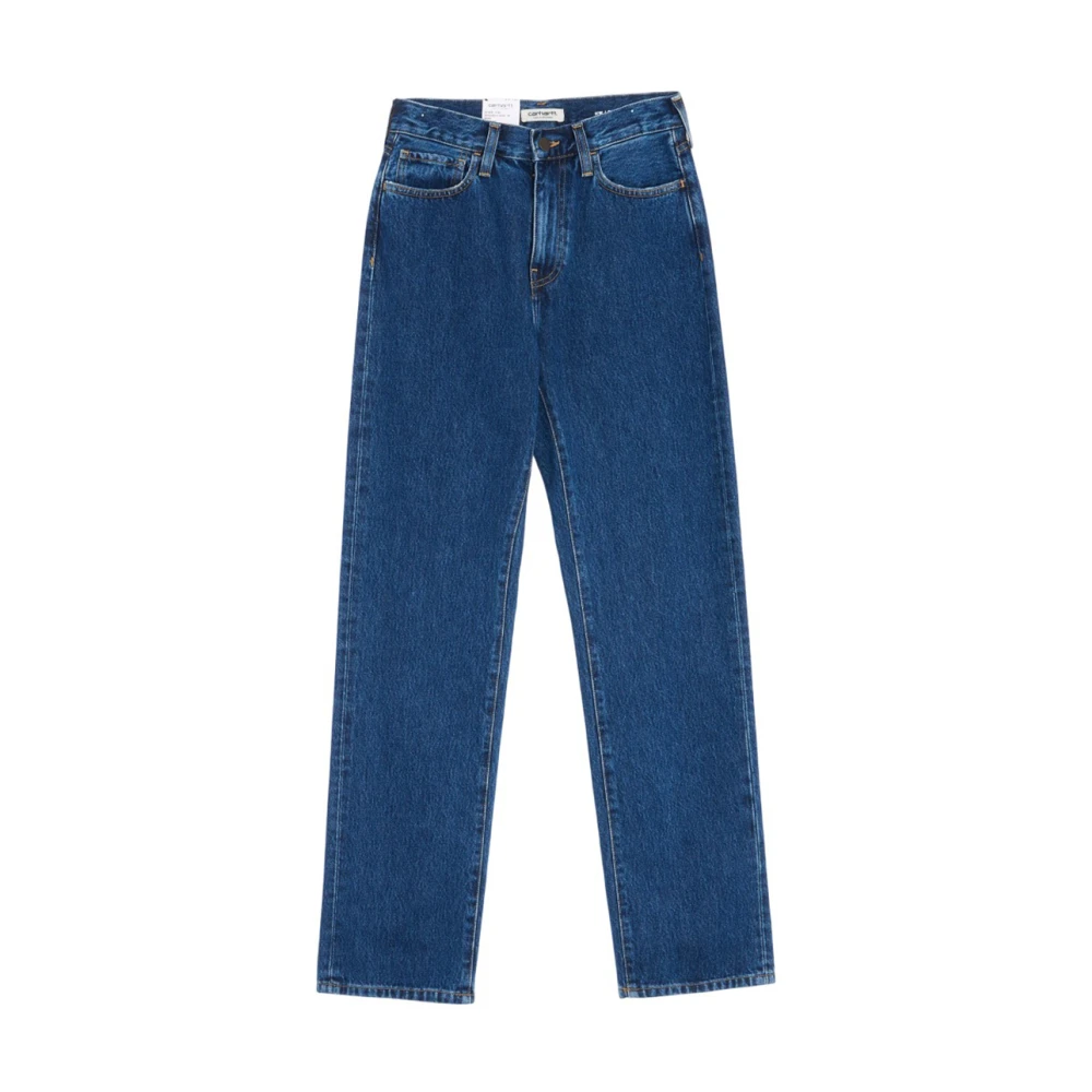 Carhartt Wip Women's Blue Straight Fit Jeans, W26, High-Waisted Straight Leg Jeans
