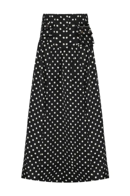 Polka-Dot Satin Corset Skirt