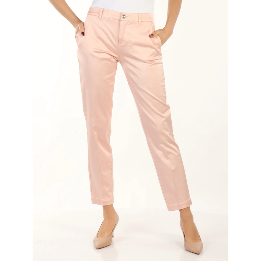 Guess Katoenen en Viscose Broek Pink Dames