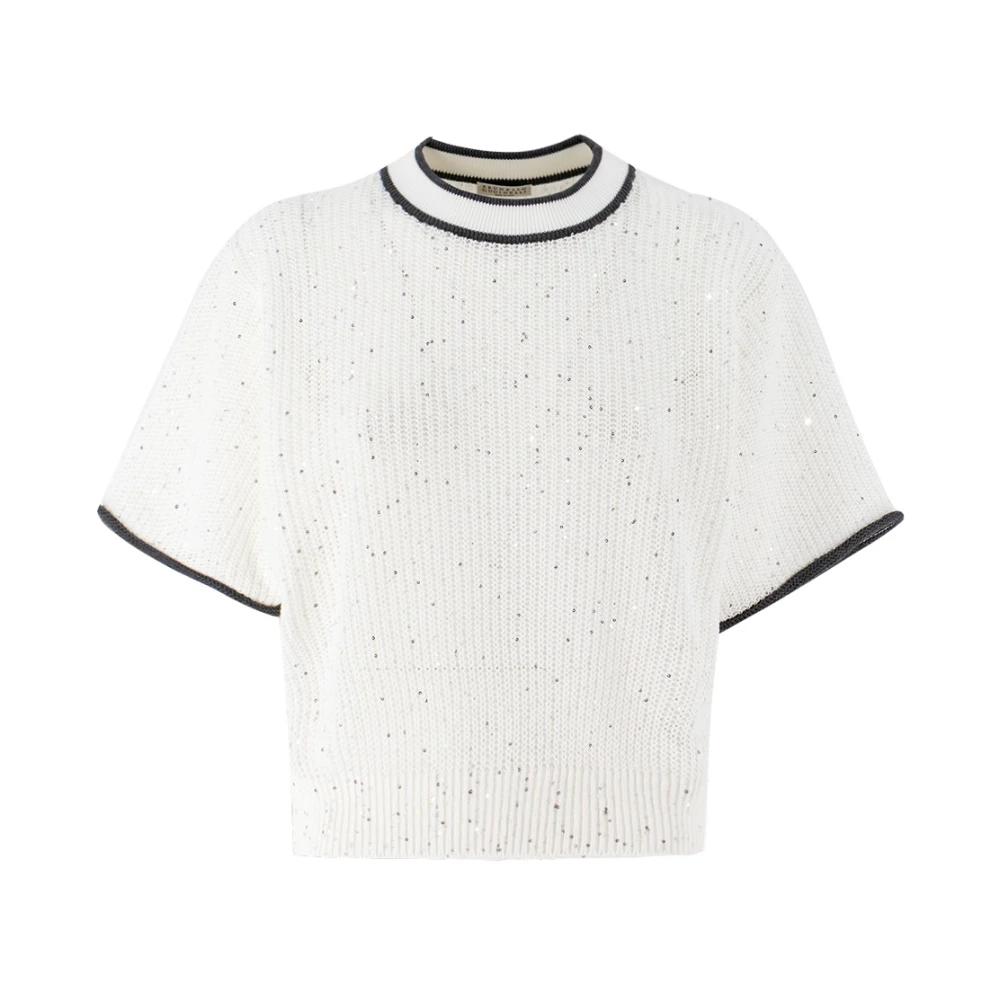 BRUNELLO CUCINELLI Linnen shirt met vrouwelijke details White Dames