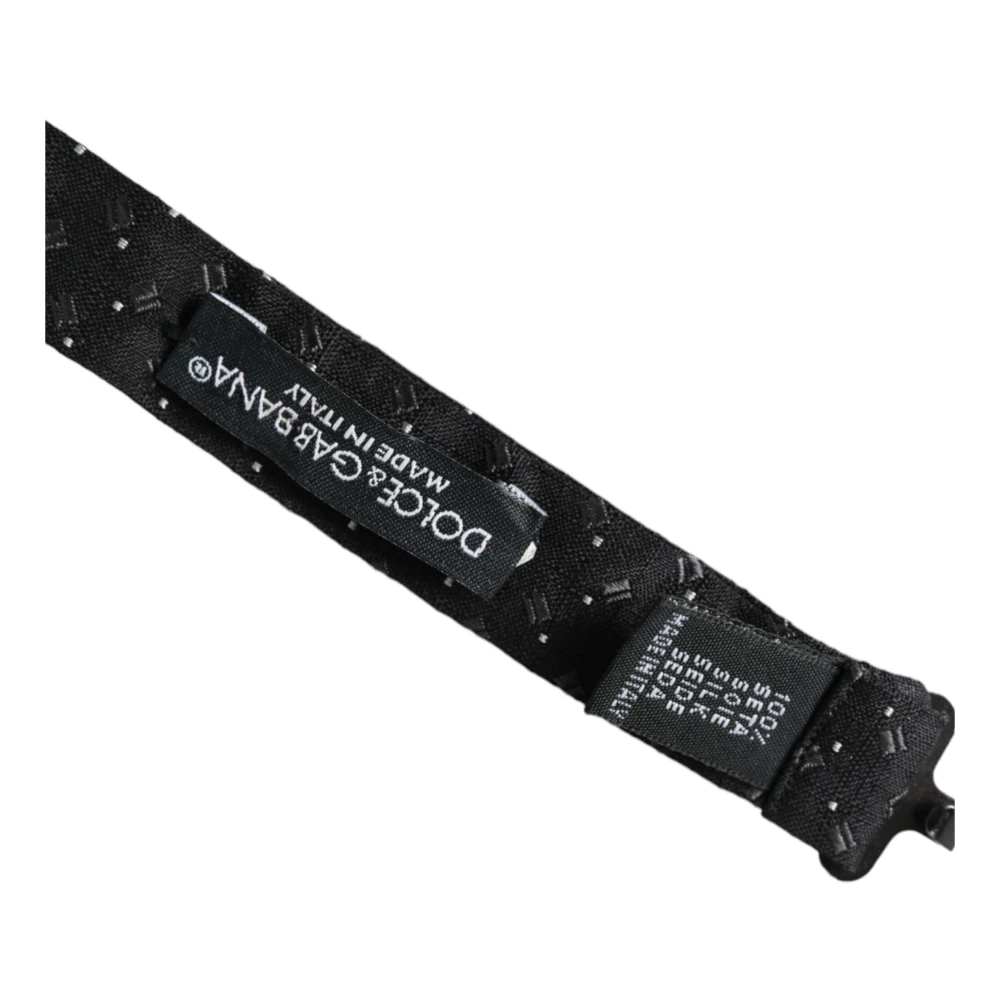 Dolce & Gabbana Verstelbare Patroon Zijden Heren Vlinderdas Black Unisex