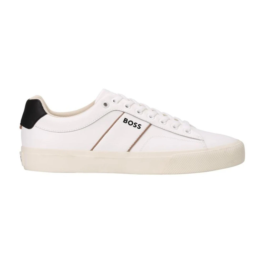 Hugo Men's White Leather Sneakers Collection For