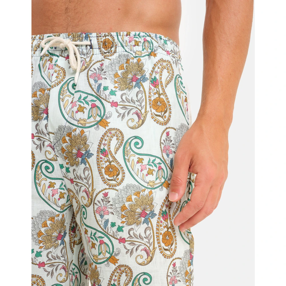 Peninsula Italiaanse Linnen Pantalaccio Klassieke Stijl Multicolor Heren