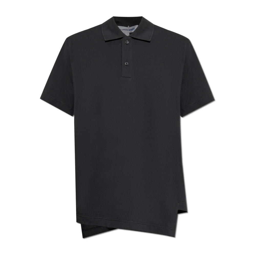 Comme des Garçons Polo met asymmetrische zoom Black Heren