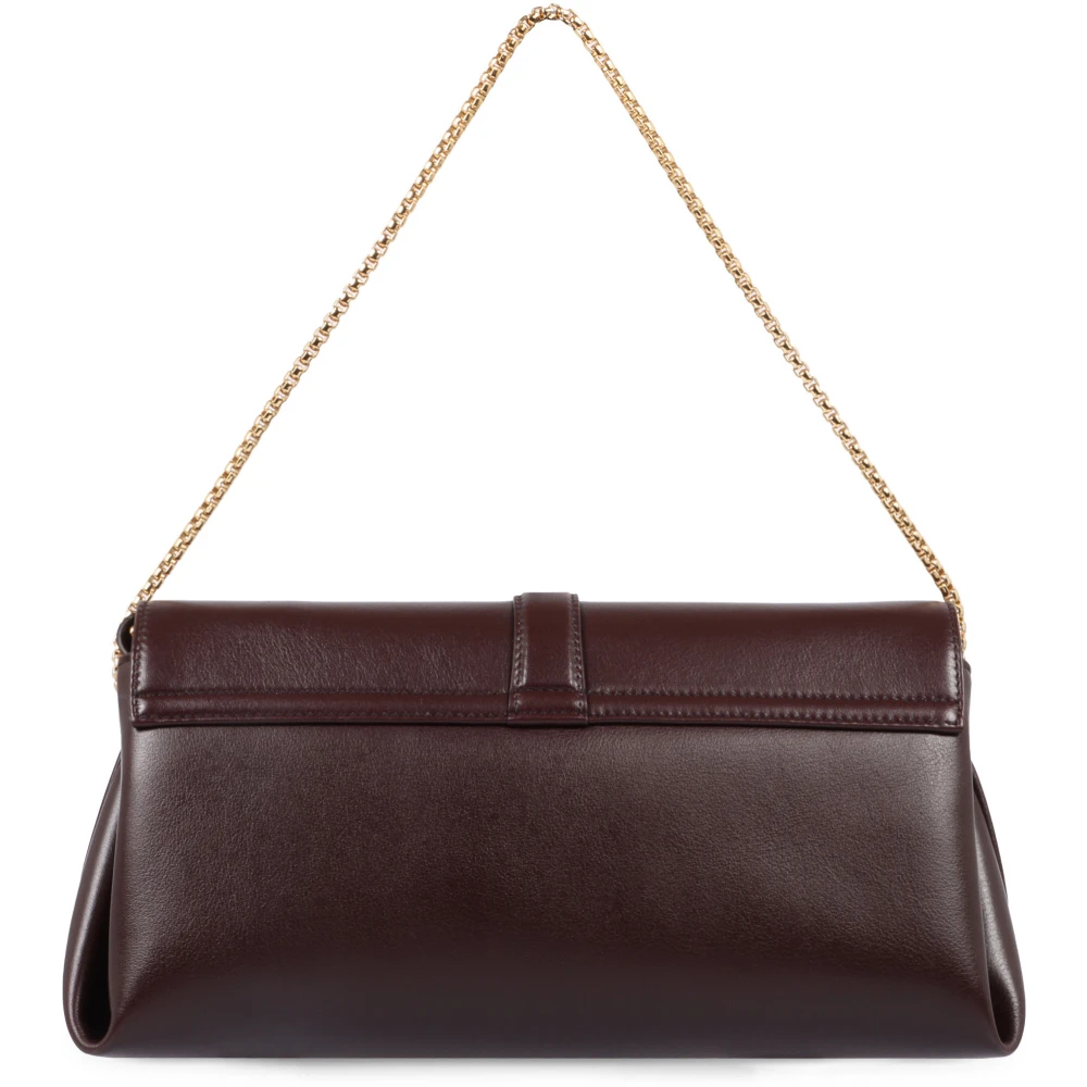 Salvatore Ferragamo Leren Crossbody Tas met Kettinghengsel Purple Dames