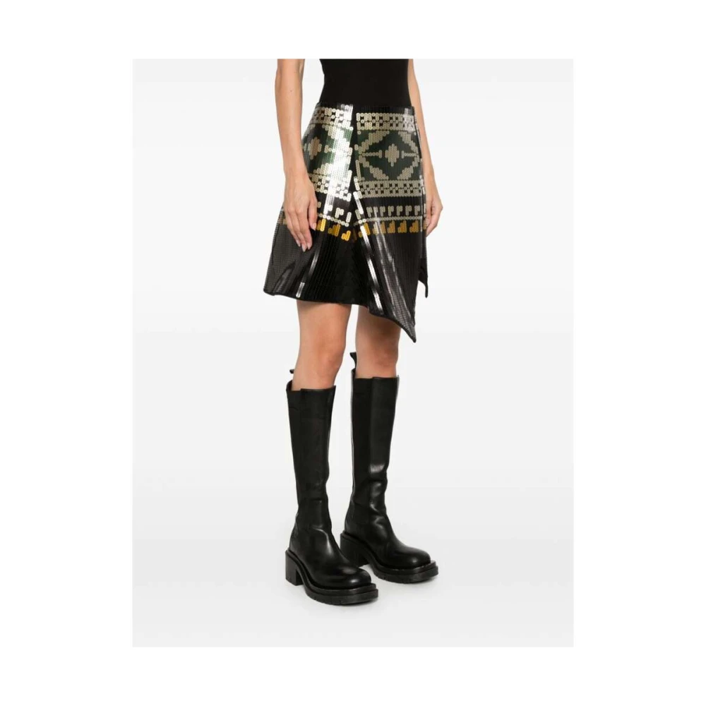 Sacai Pailletversierde Asymmetrische Rok Multicolor Dames