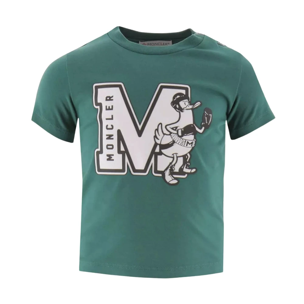 Moncler Grön T-shirt med logotyp Green, Unisex