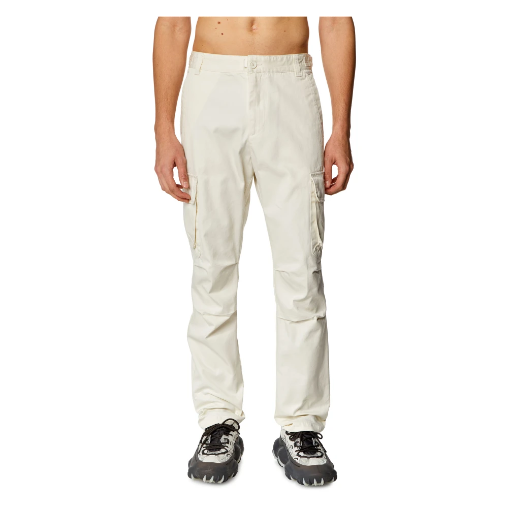 Diesel Twill cargo pants in cotton White Heren