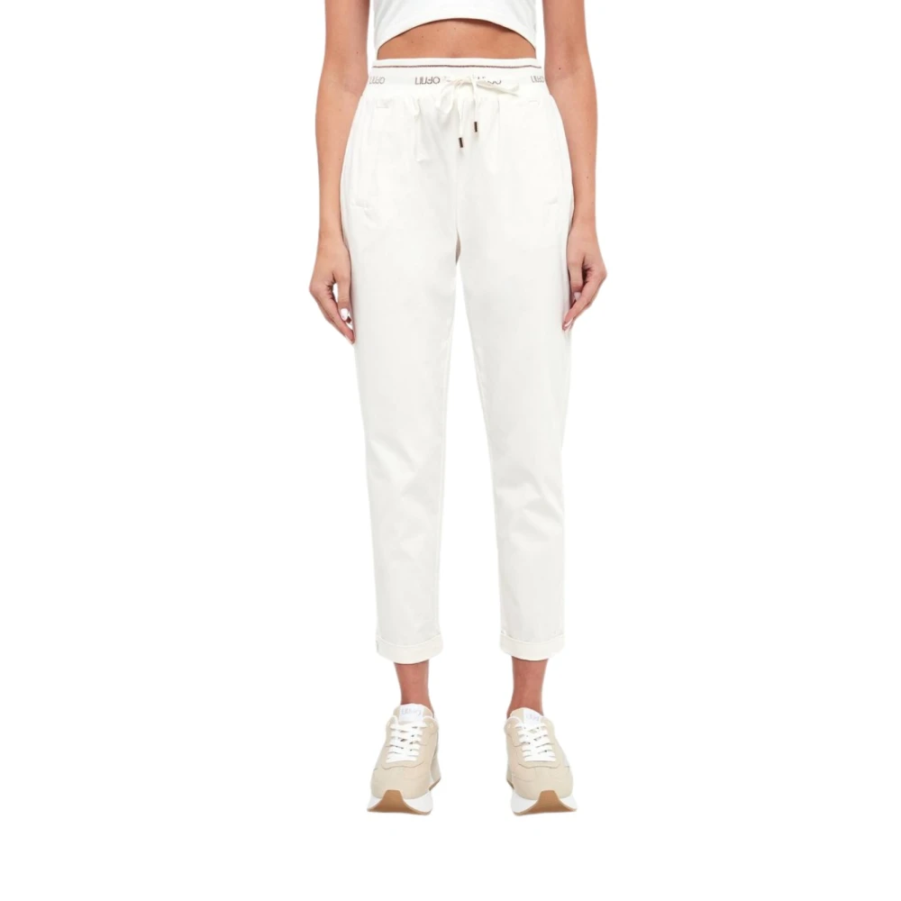 Liu Jo Witte broek met rechte pijpen van katoen White Dames