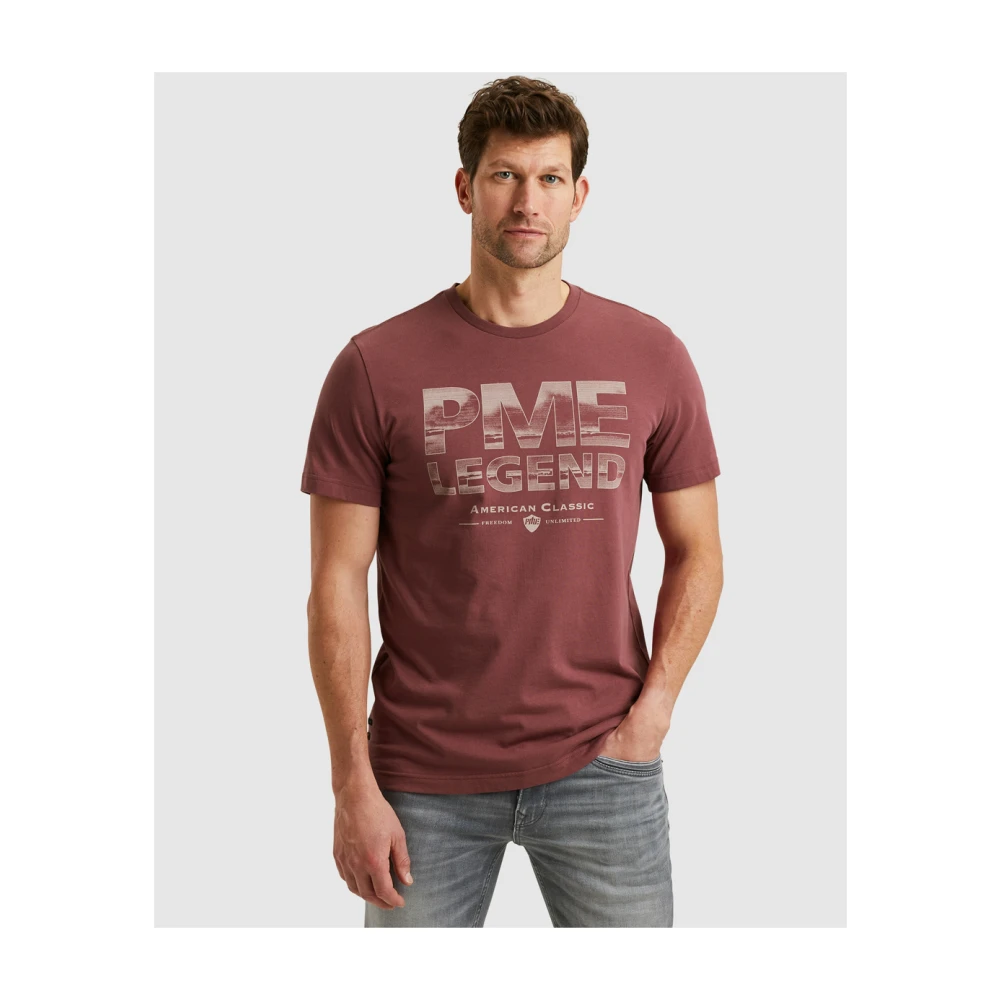 PME Legend Korte Mouw R-hals Jersey T-shirt Brown Heren
