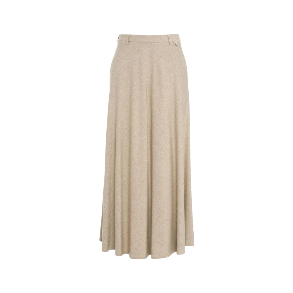 Herno Beige Rok Regular Fit Zijrits Beige Dames