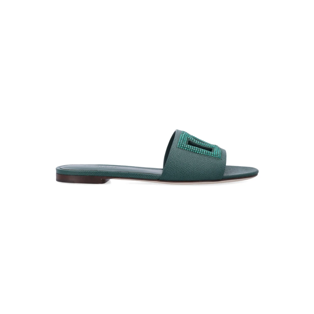 Dolce & Gabbana Women's Green Ciabatta Flat - Sliders - 5 Uk - Shoes