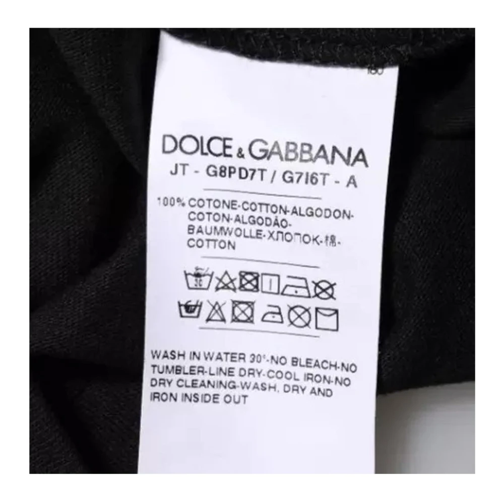 Dolce & Gabbana Zwart Katoenen Crew Neck T-shirt Black Heren