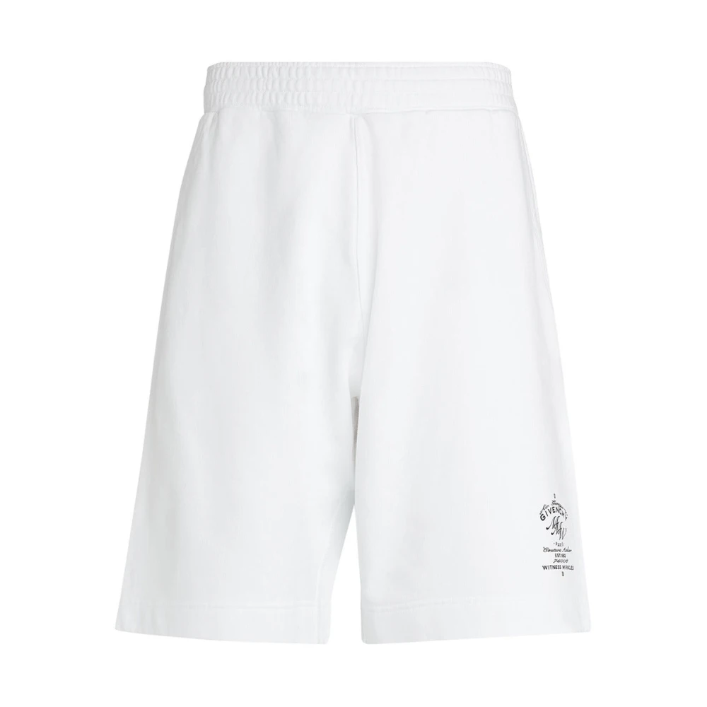 Givenchy Katoenen Bermuda Shorts met Logo Print White Heren