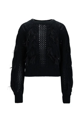 Fjäder Detalj Pullover Tröja