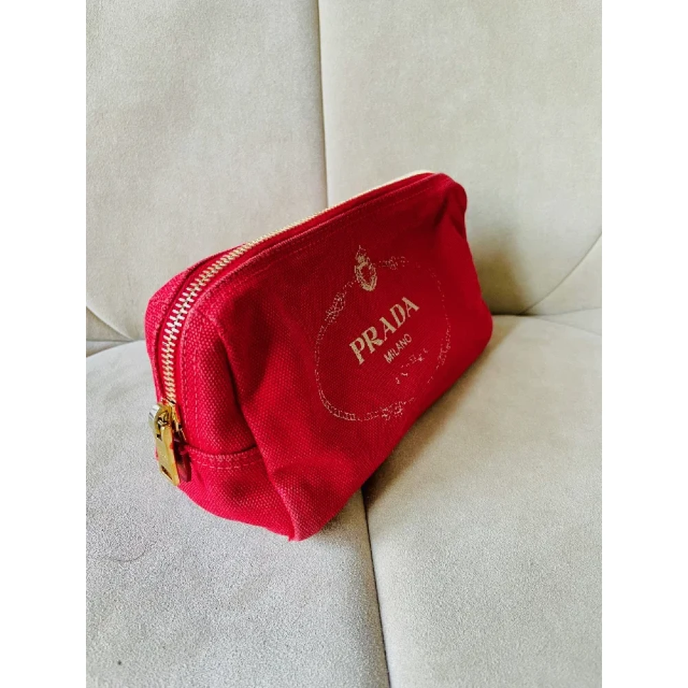 Prada Vintage Pre-owned Canvas home-office Red Dames