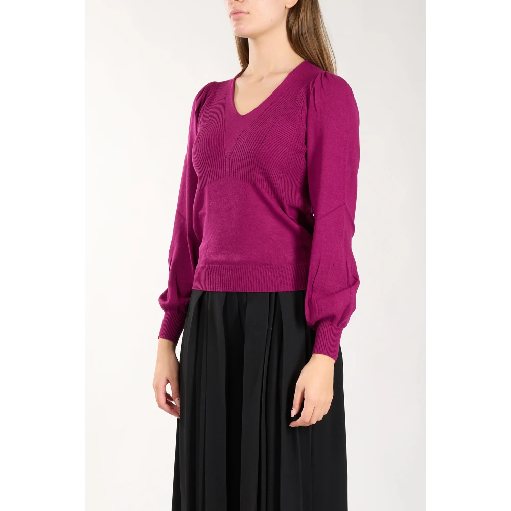 Twinset Stretch Viscose Trui Purple Dames