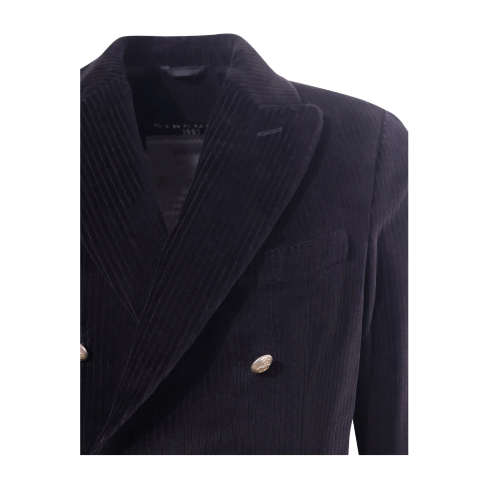 Circolo 1901 Zwarte Peak Revers Jas Italiaans Gemaakt Black Heren