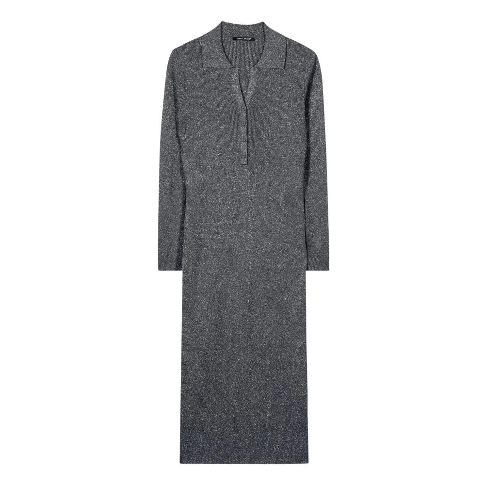 Luisa Cerano Femme Gris - Robe En Maille Côtelée Avec Éclat - Robes - Taille: 40 Fr