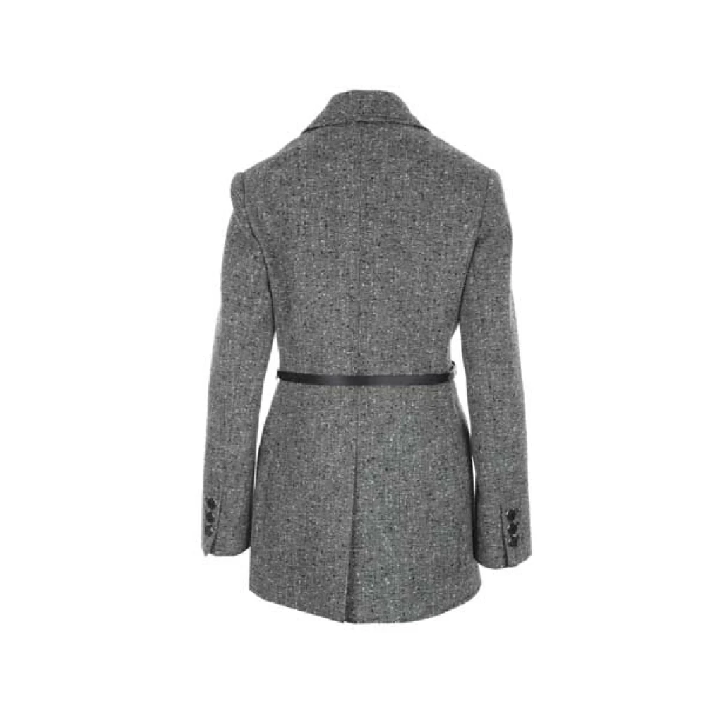 Durazzi Milano Grijze Wollen Blend Klassieke Jas Gray Dames