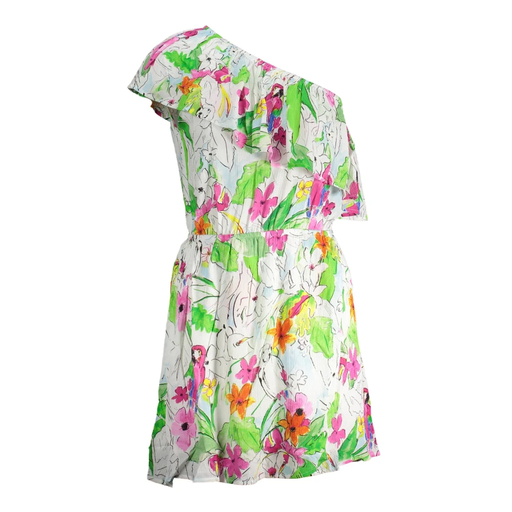 Desigual Vrouw Multicolor Kleedjes Dames, Veelkleurig, M, Korte One-Shoulder Jurk
