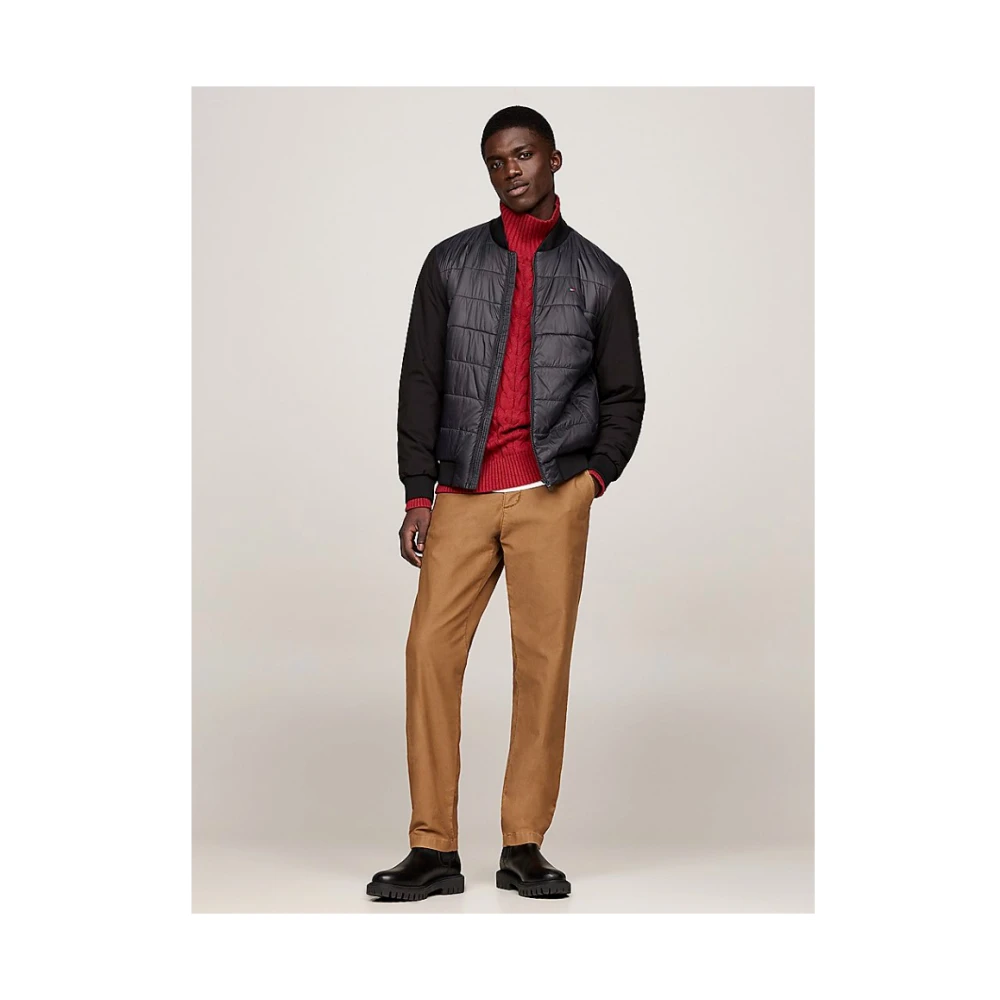 Tommy Hilfiger Zwarte Waterdichte Logokraagjas Black Heren