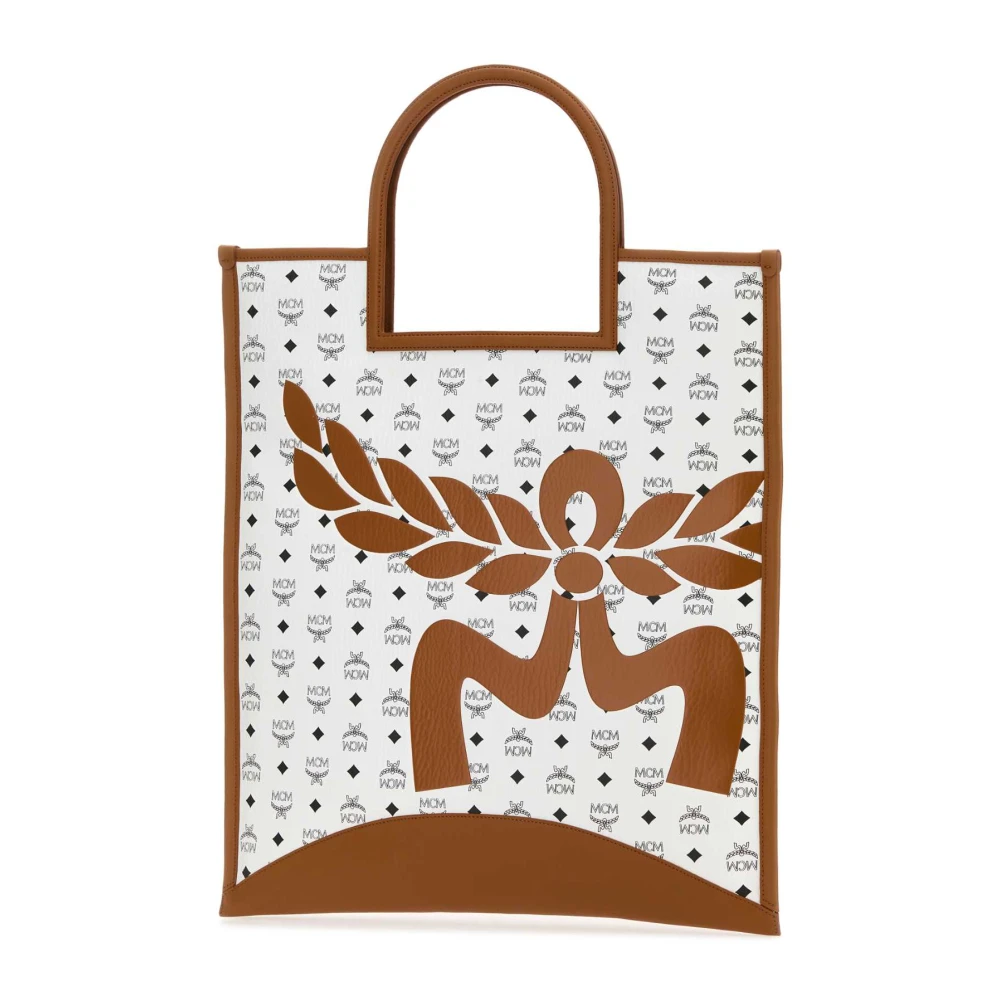 MCM XL Bedrukte Nappa Leren Winkel Tas Brown Dames