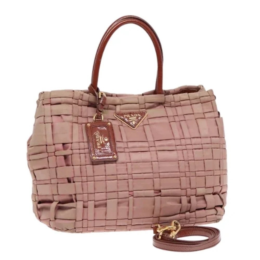 Prada Vintage Pre-owned Nylon handbags Brown Dames