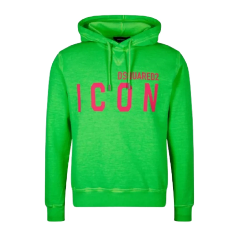 Dsquared2 Fluorescerende hoodie met iconisch logo Green Heren