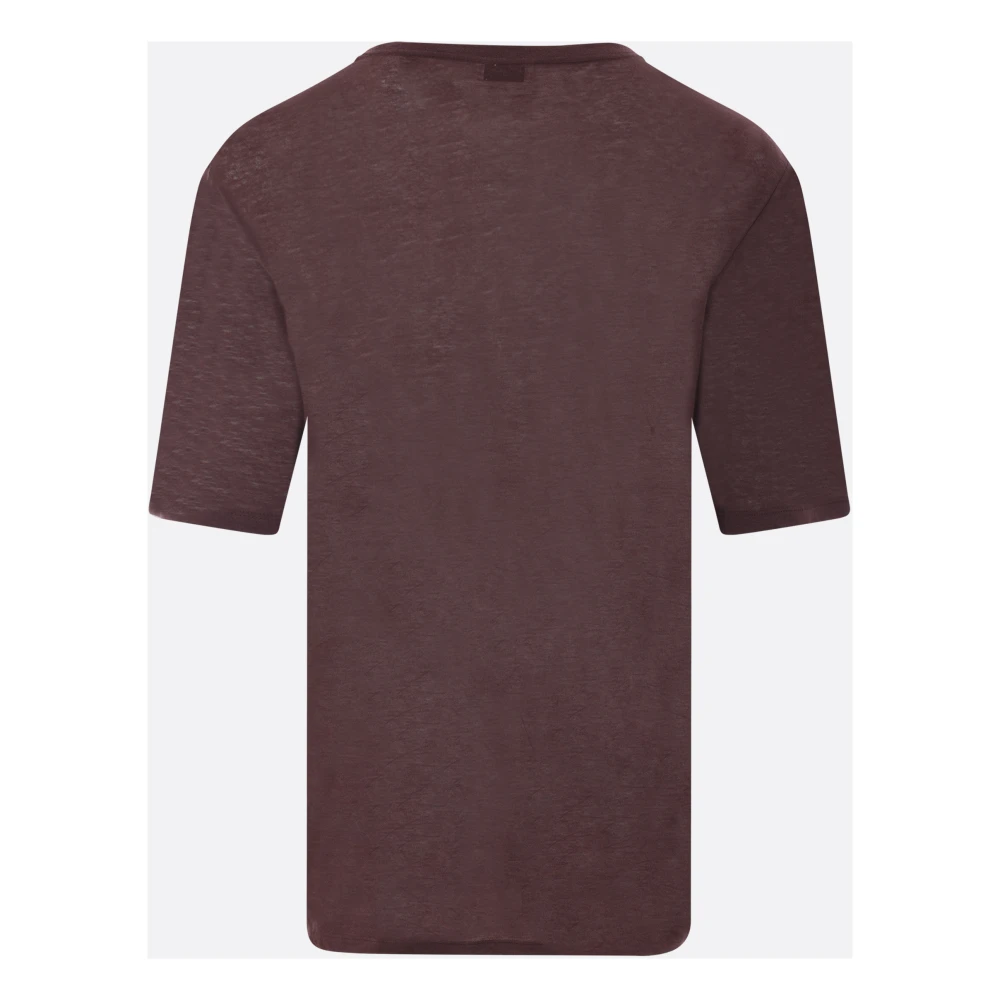 Saint Laurent Bruine Oversized Katoenen T-shirt Brown Heren