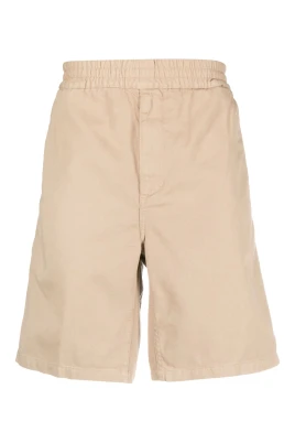 Sand Bomull Knälång Shorts med Logotyp