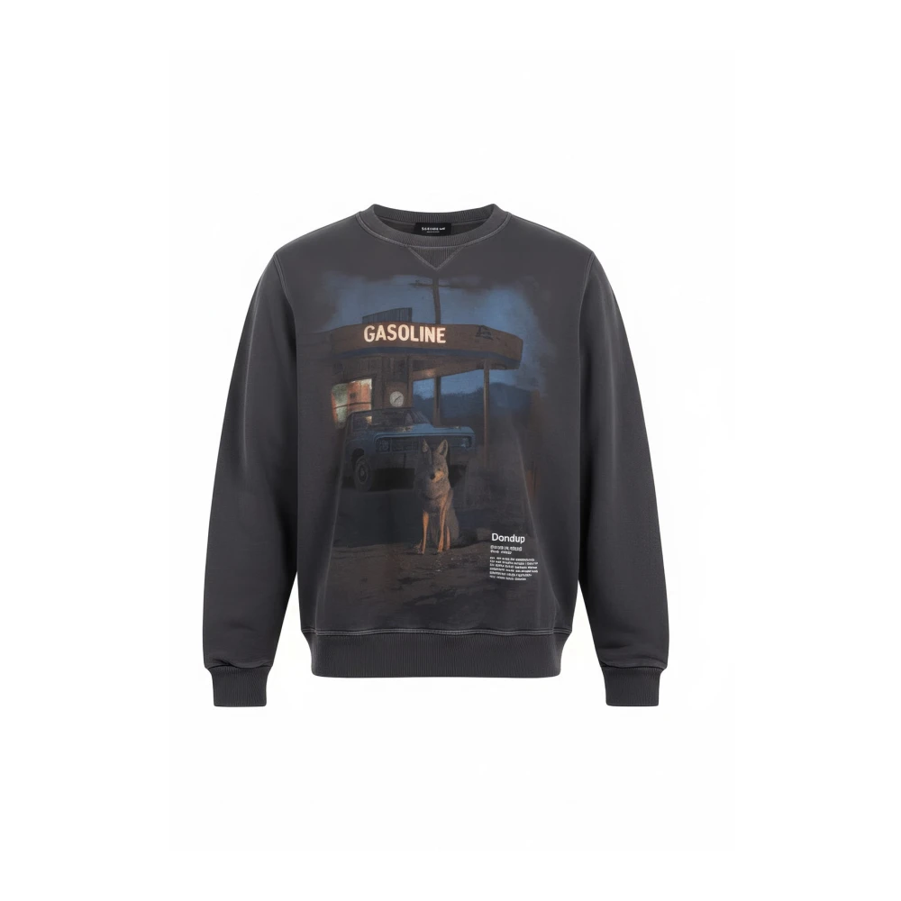 Dondup Men's Gray Oversized Crew-Neck Sweatshirt