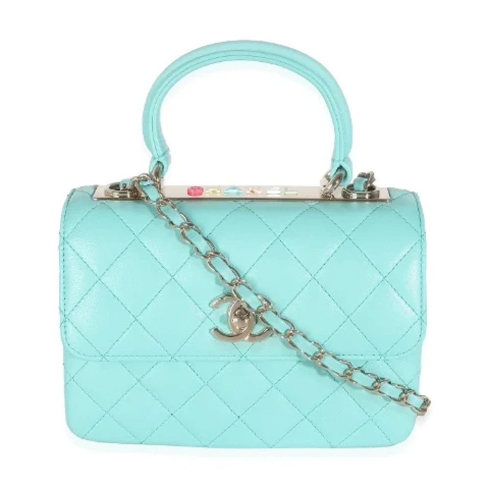 Chanel Vintage Pre-owned Leather chanel-bags Blue Dames