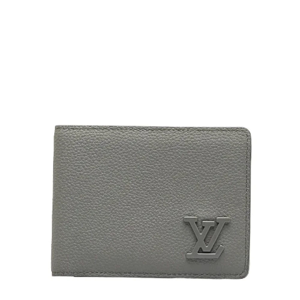 Louis Vuitton Vintage Pre-owned Leather wallets Gray Heren
