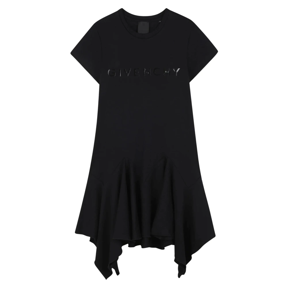 Givenchy Girls Black Dresses, 10 Y, Logo Ruffle Dress
