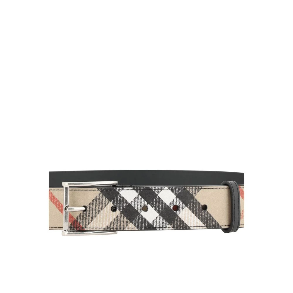 Burberry Geruit Leren Riem Multicolor Heren